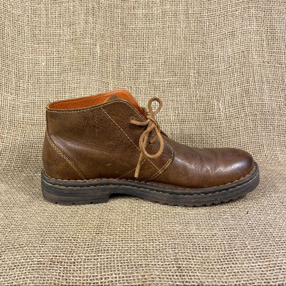 🛑SOLD🛑  Born Boot Shoes Chukka  Leather Lace Up Brown Men's Size 9 M - Picture 3 of 13